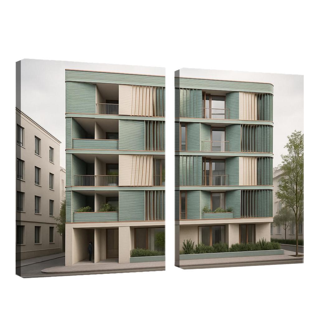 Tidal Breathing Facade Housing custom paintings frame