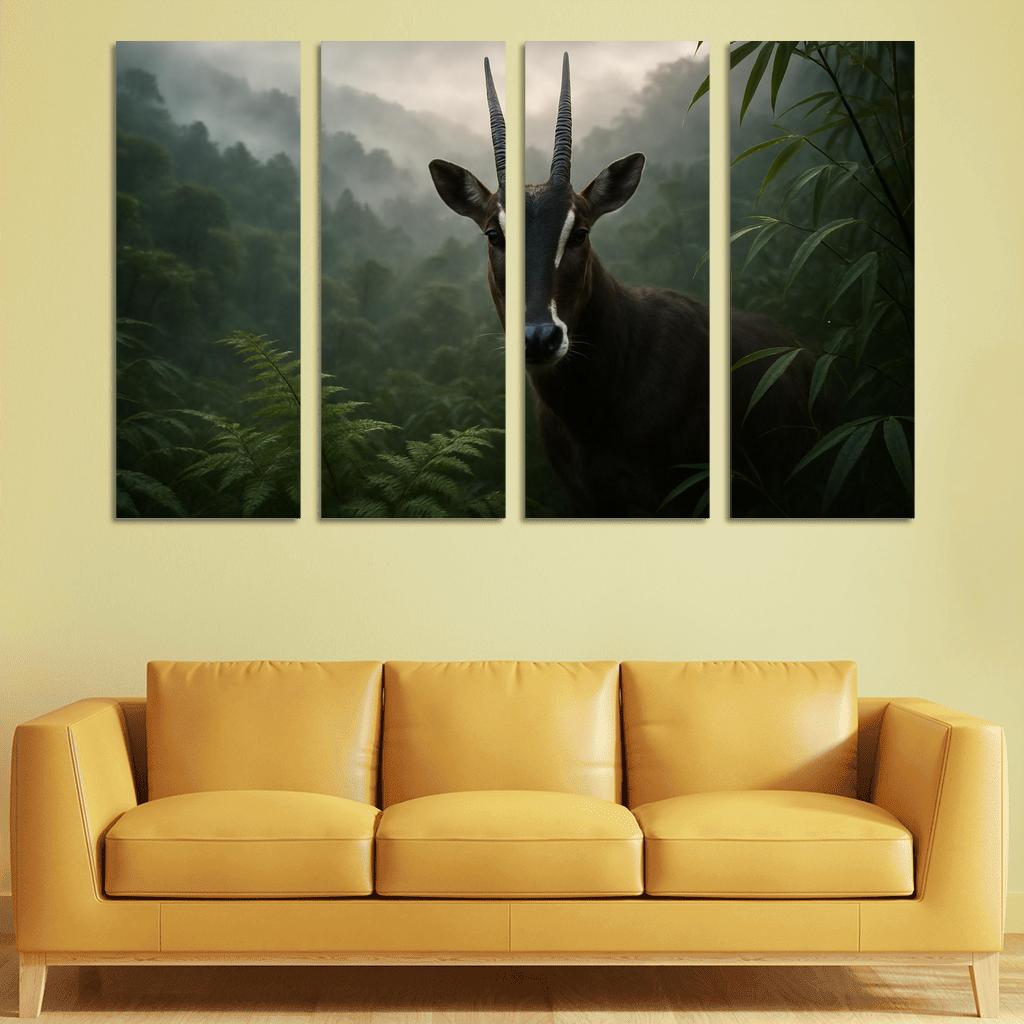 The Secretive Saola In The Misty Annamite Mountains wall decor
