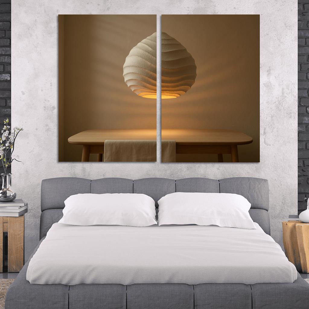 Sculptural Paper Pulp Pendant Light With Layered Ridges oil paintings frame