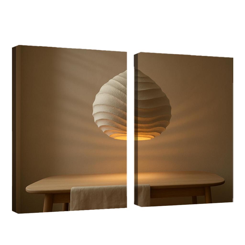 Sculptural Paper Pulp Pendant Light With Layered Ridges oil paintings frame