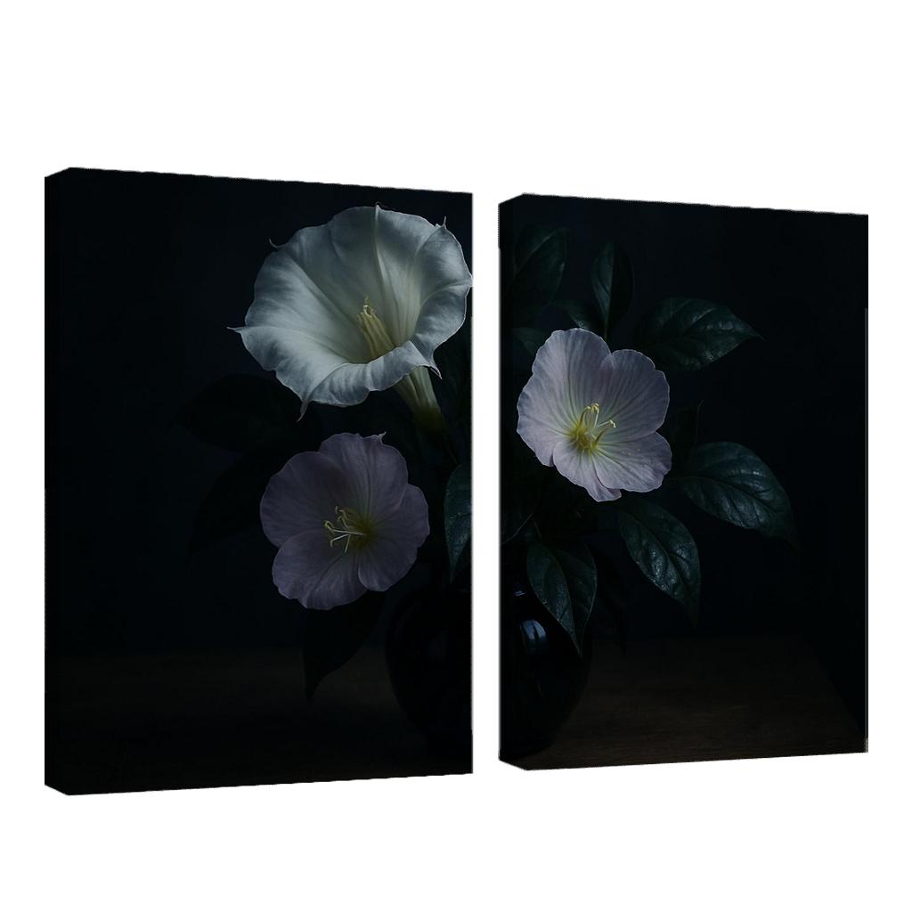 Nocturnal Botanica In Indigo Glass abstract paintings frame