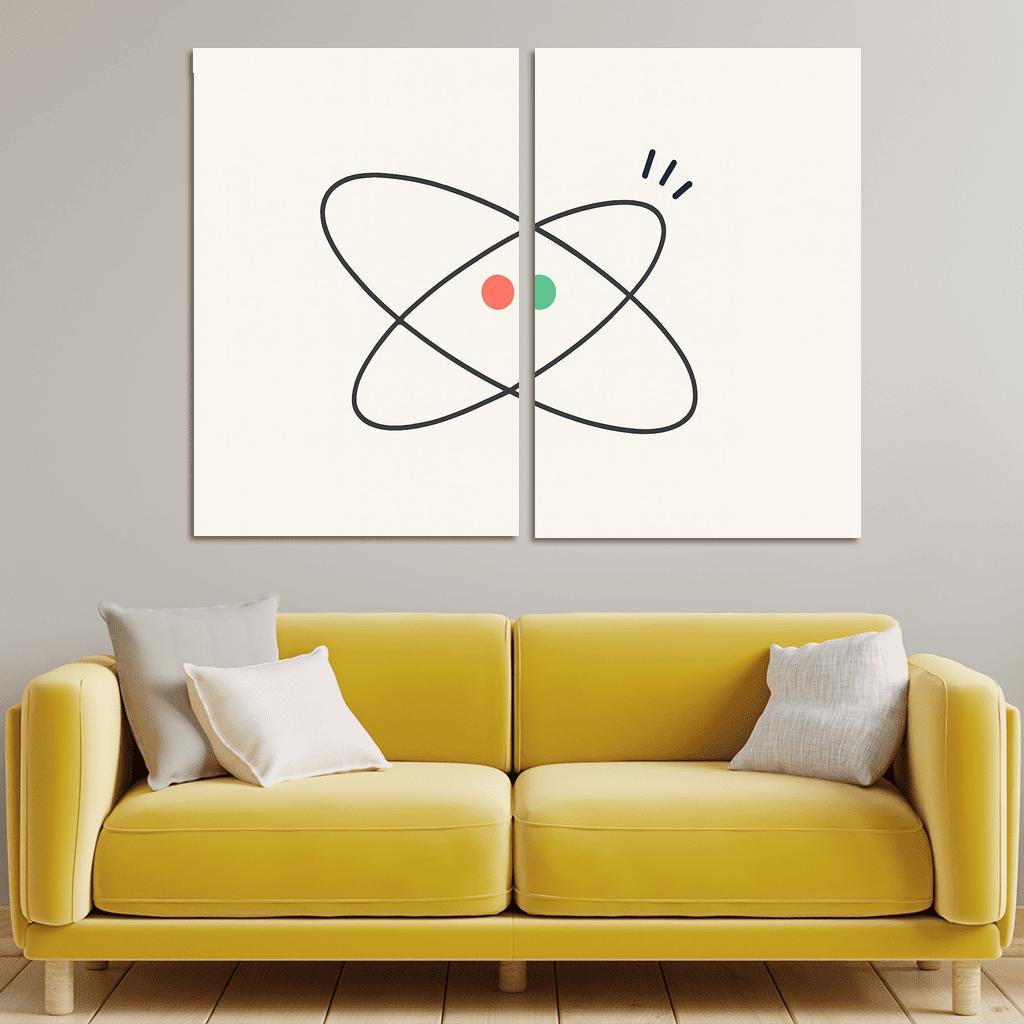 Quiet Orbit Dialogue abstract paintings frame
