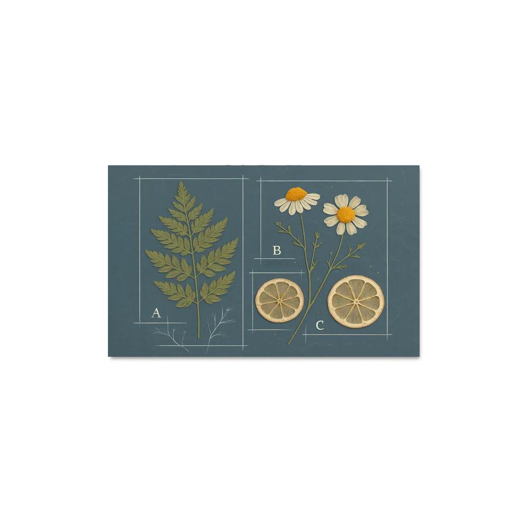 Herbarium Blueprint Collage With Pressed Petals custom paintings frame