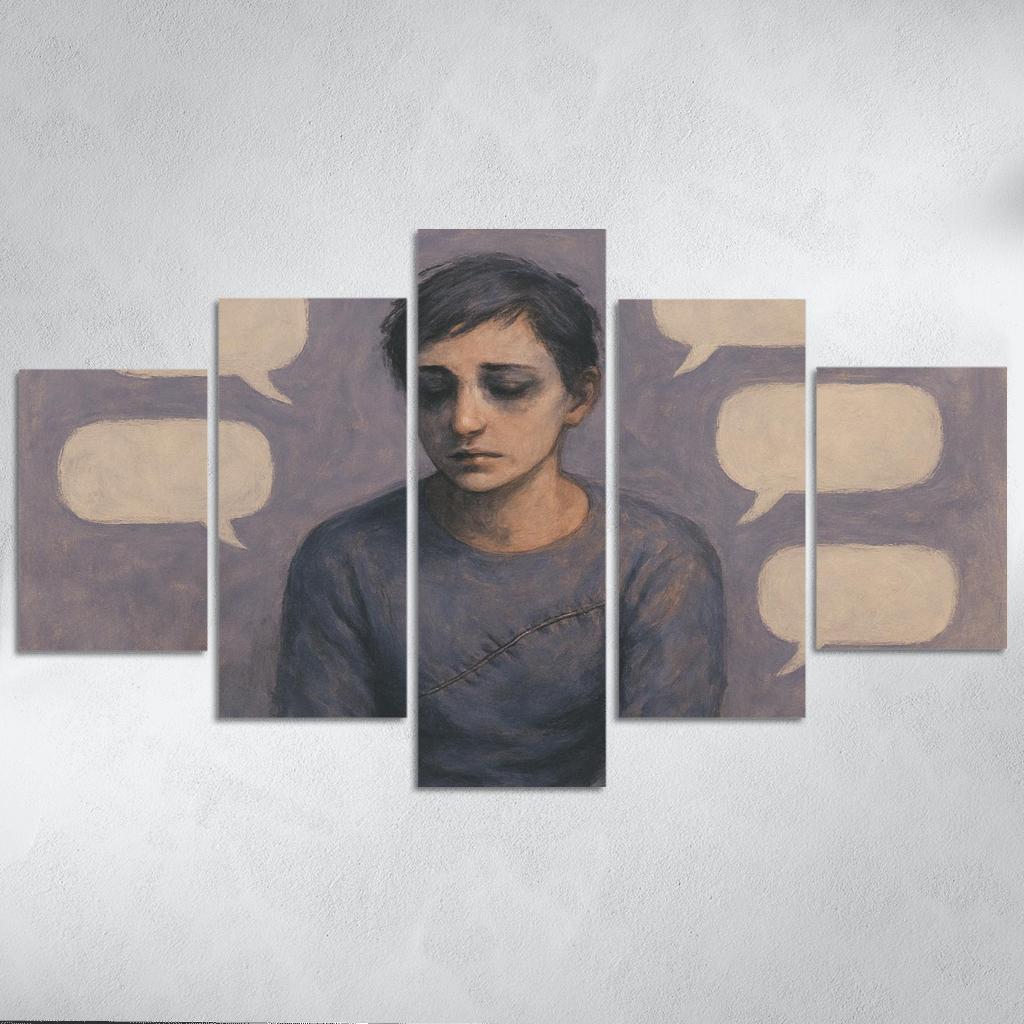 Invisible Scars Mental Health And The Weight Of Silence multi-panel paintings