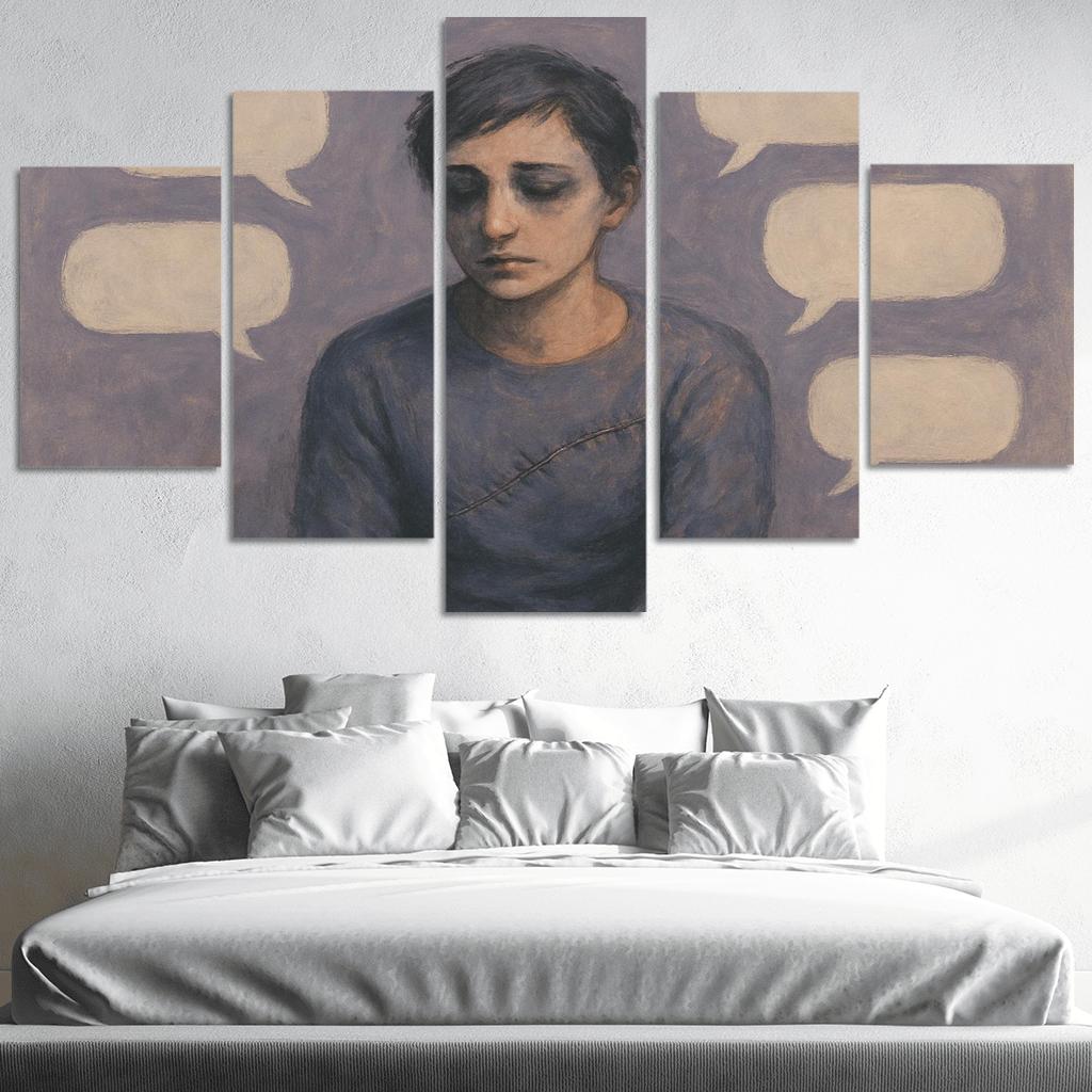 Invisible Scars Mental Health And The Weight Of Silence multi-panel paintings