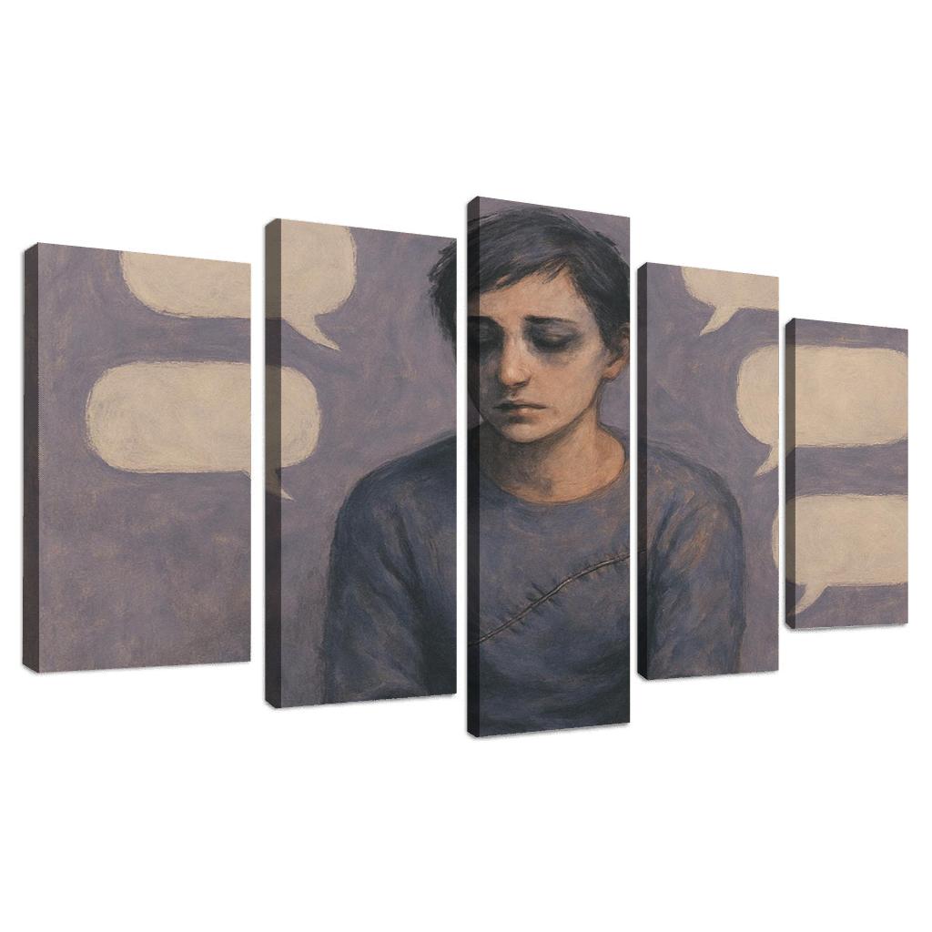 Invisible Scars Mental Health And The Weight Of Silence multi-panel paintings