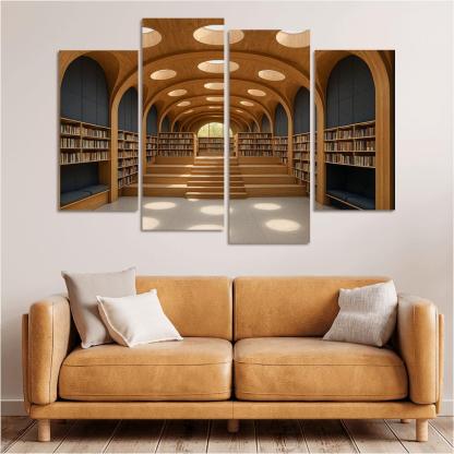 Timber Vault Library With Daylight Constellations decor