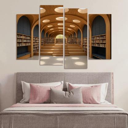 Timber Vault Library With Daylight Constellations decor