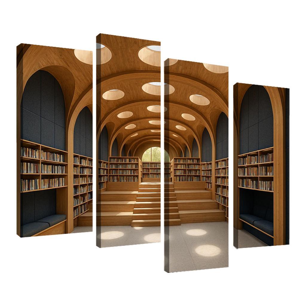 Timber Vault Library With Daylight Constellations decor