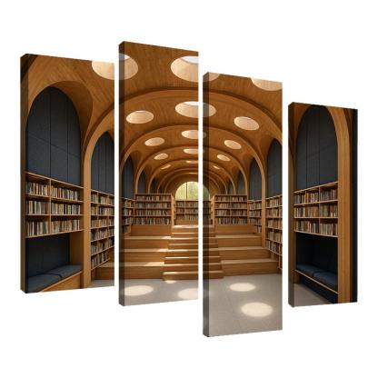 Timber Vault Library With Daylight Constellations decor