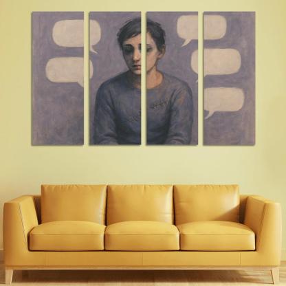 Invisible Scars Mental Health And The Weight Of Silence multi-panel paintings