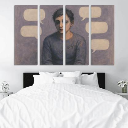 Invisible Scars Mental Health And The Weight Of Silence multi-panel paintings