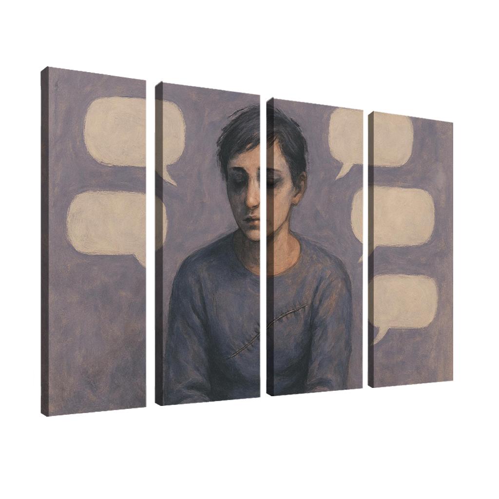 Invisible Scars Mental Health And The Weight Of Silence multi-panel paintings
