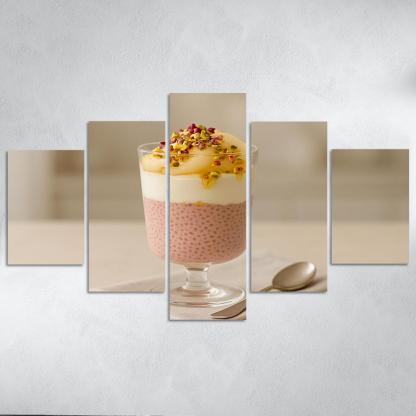Rose Cardamom Chia Pudding Parfait With Poached Pear And Pistachio Crunch custom paintings frame