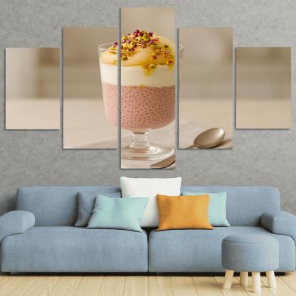 Rose Cardamom Chia Pudding Parfait With Poached Pear And Pistachio Crunch custom paintings frame