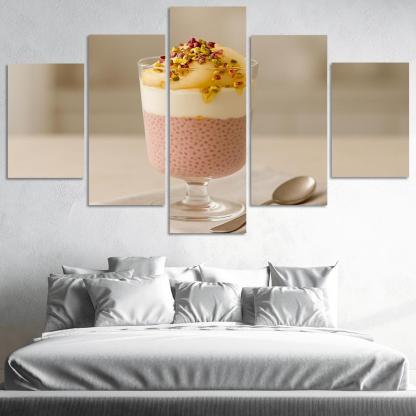 Rose Cardamom Chia Pudding Parfait With Poached Pear And Pistachio Crunch custom paintings frame