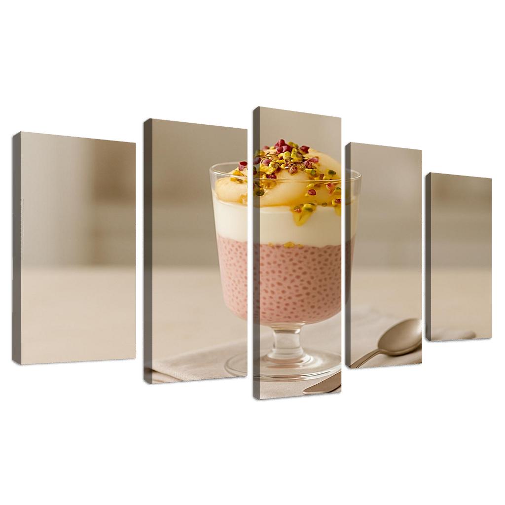 Rose Cardamom Chia Pudding Parfait With Poached Pear And Pistachio Crunch custom paintings frame