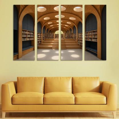 Timber Vault Library With Daylight Constellations decor