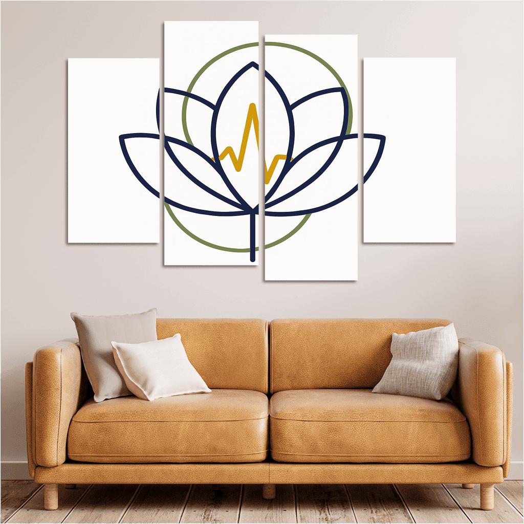 Botanical Pulse Geometry multi-panel paintings