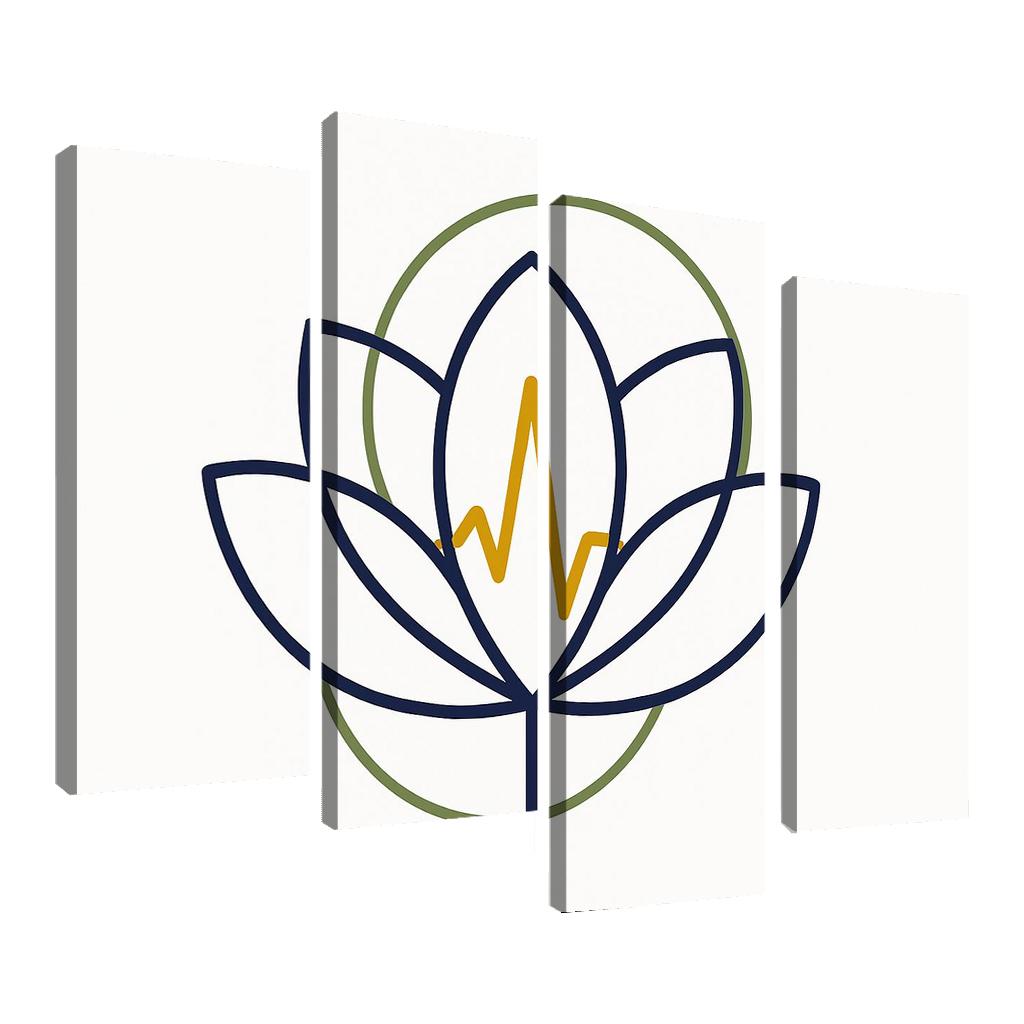 Botanical Pulse Geometry multi-panel paintings