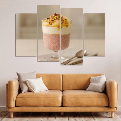 Rose Cardamom Chia Pudding Parfait With Poached Pear And Pistachio Crunch custom paintings frame