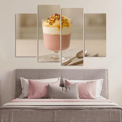 Rose Cardamom Chia Pudding Parfait With Poached Pear And Pistachio Crunch custom paintings frame