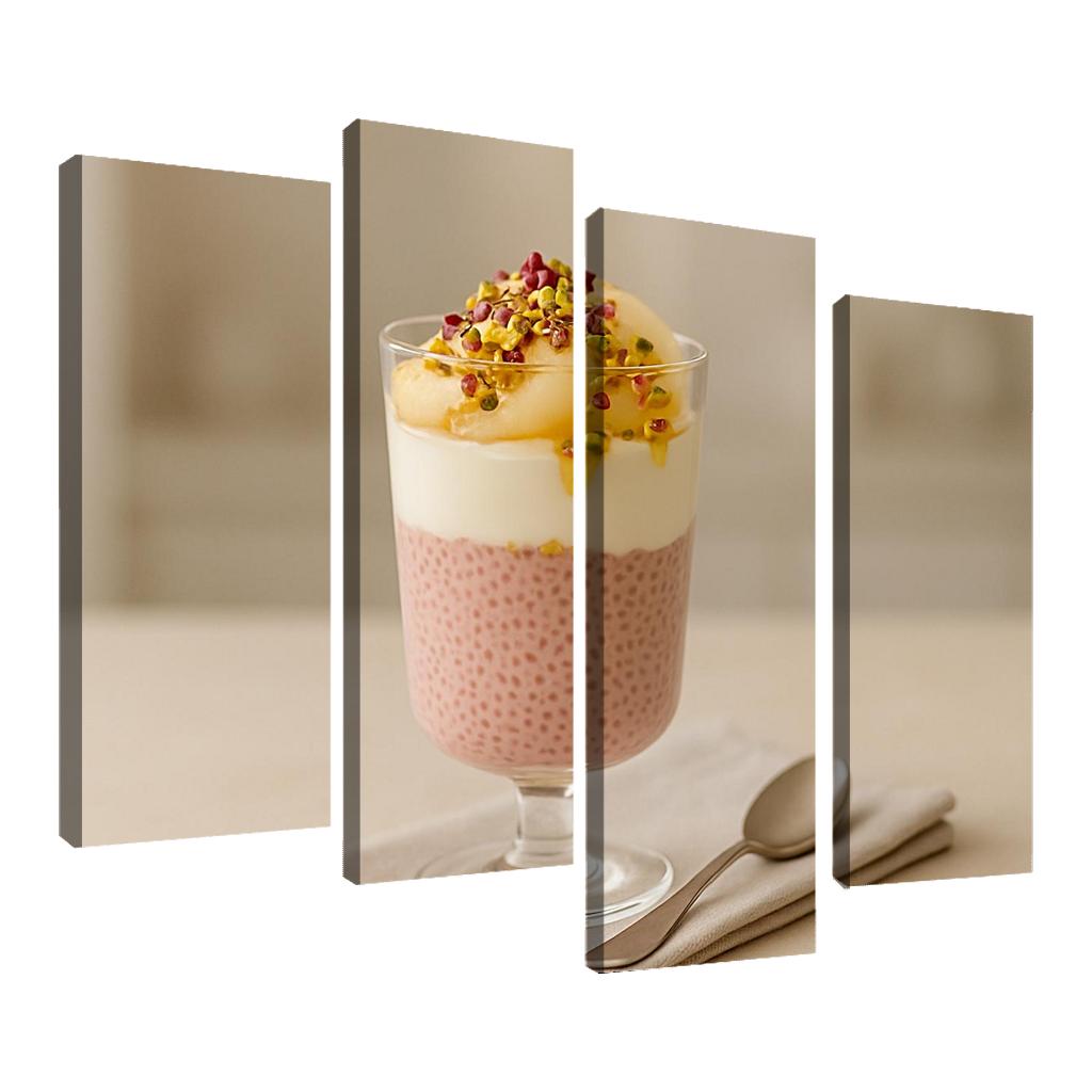 Rose Cardamom Chia Pudding Parfait With Poached Pear And Pistachio Crunch custom paintings frame