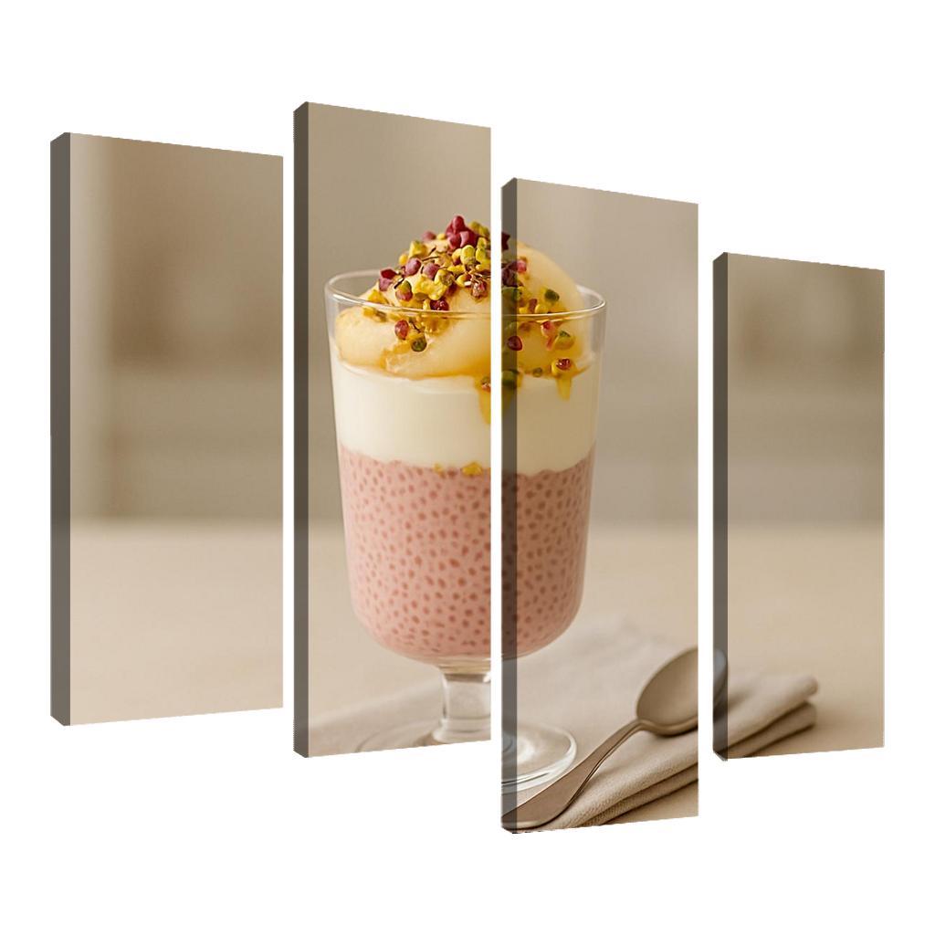 Rose Cardamom Chia Pudding Parfait With Poached Pear And Pistachio Crunch custom paintings frame