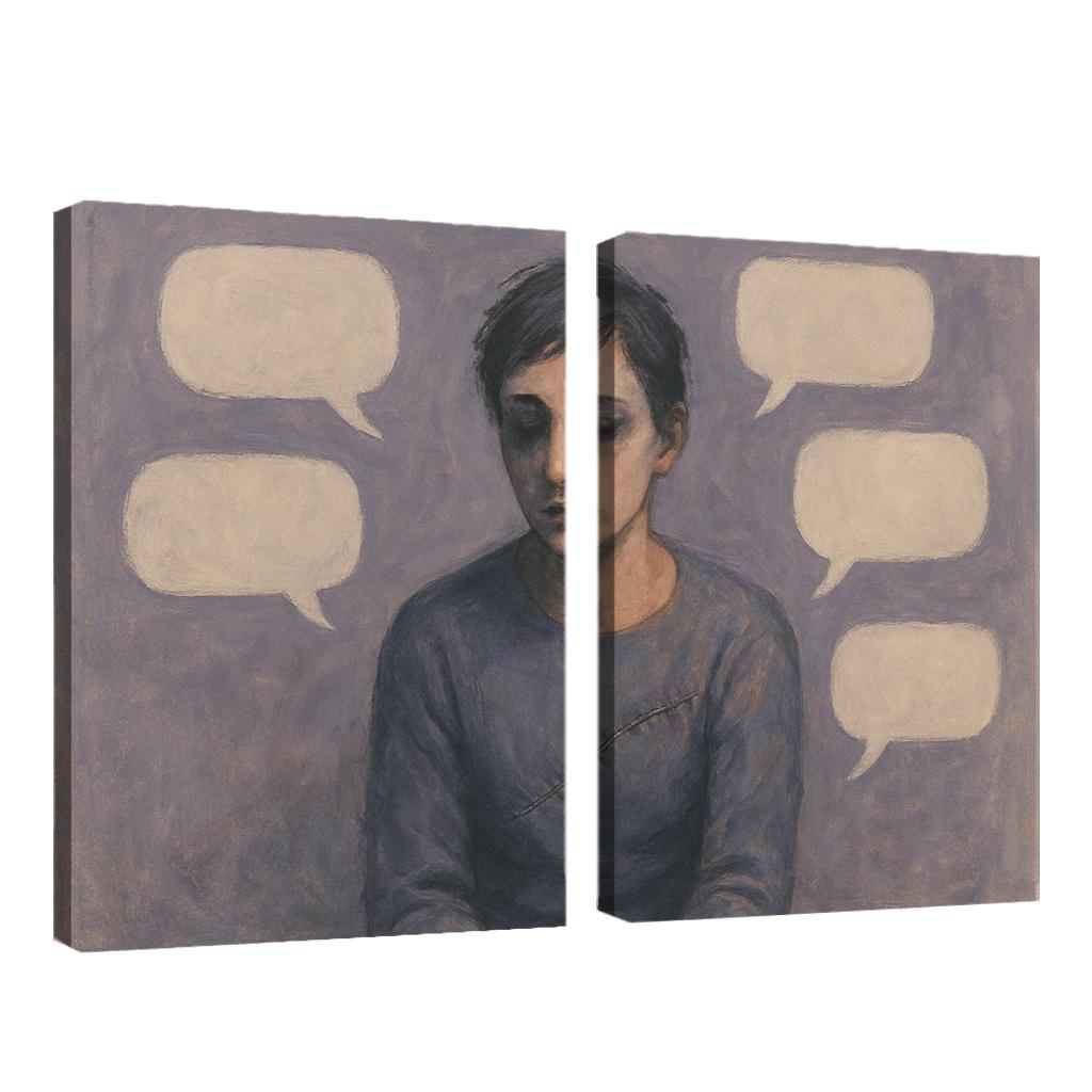 Invisible Scars Mental Health And The Weight Of Silence multi-panel paintings