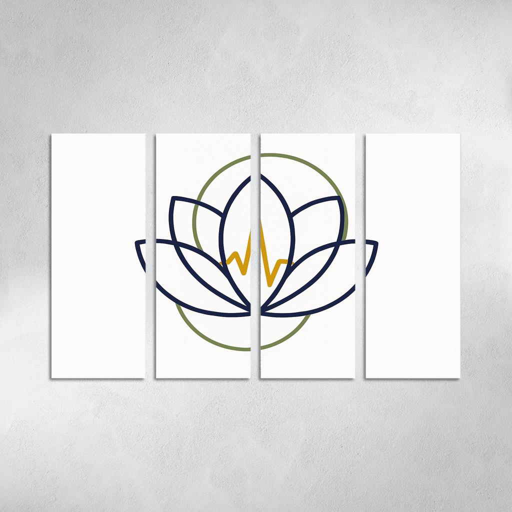 Botanical Pulse Geometry multi-panel paintings