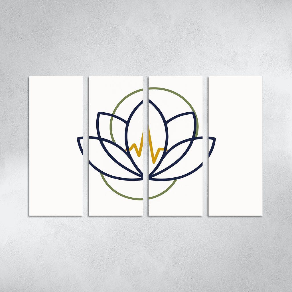 Botanical Pulse Geometry multi-panel paintings