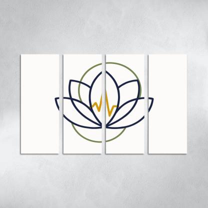 Botanical Pulse Geometry multi-panel paintings