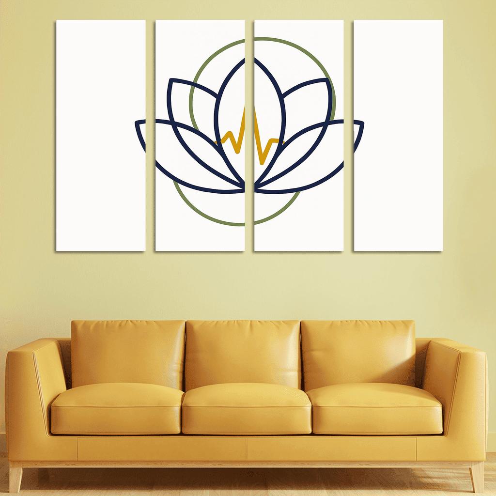 Botanical Pulse Geometry multi-panel paintings