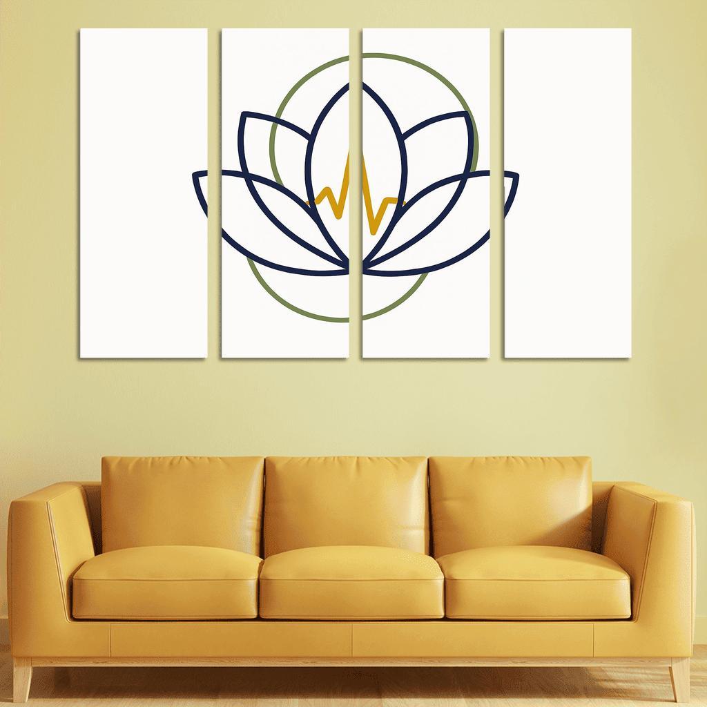 Botanical Pulse Geometry multi-panel paintings