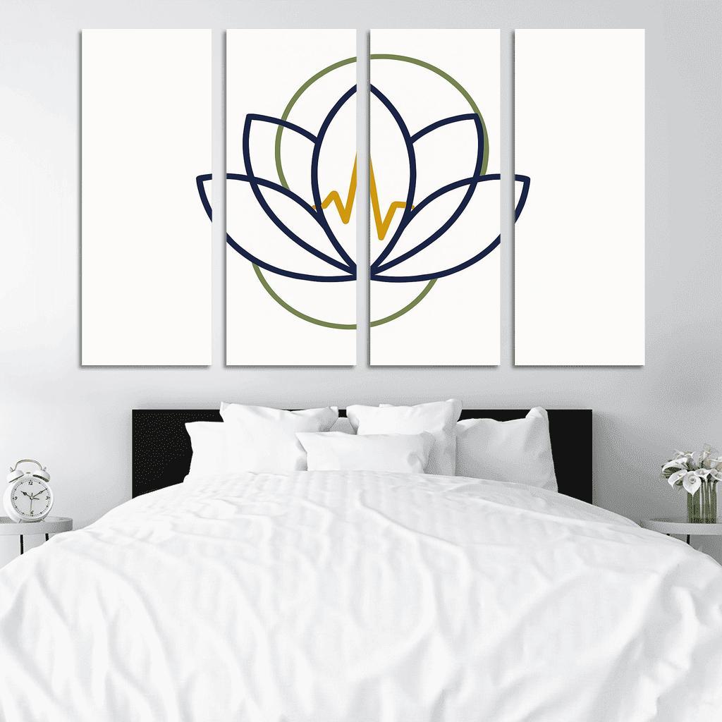 Botanical Pulse Geometry multi-panel paintings