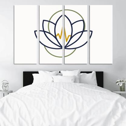 Botanical Pulse Geometry multi-panel paintings