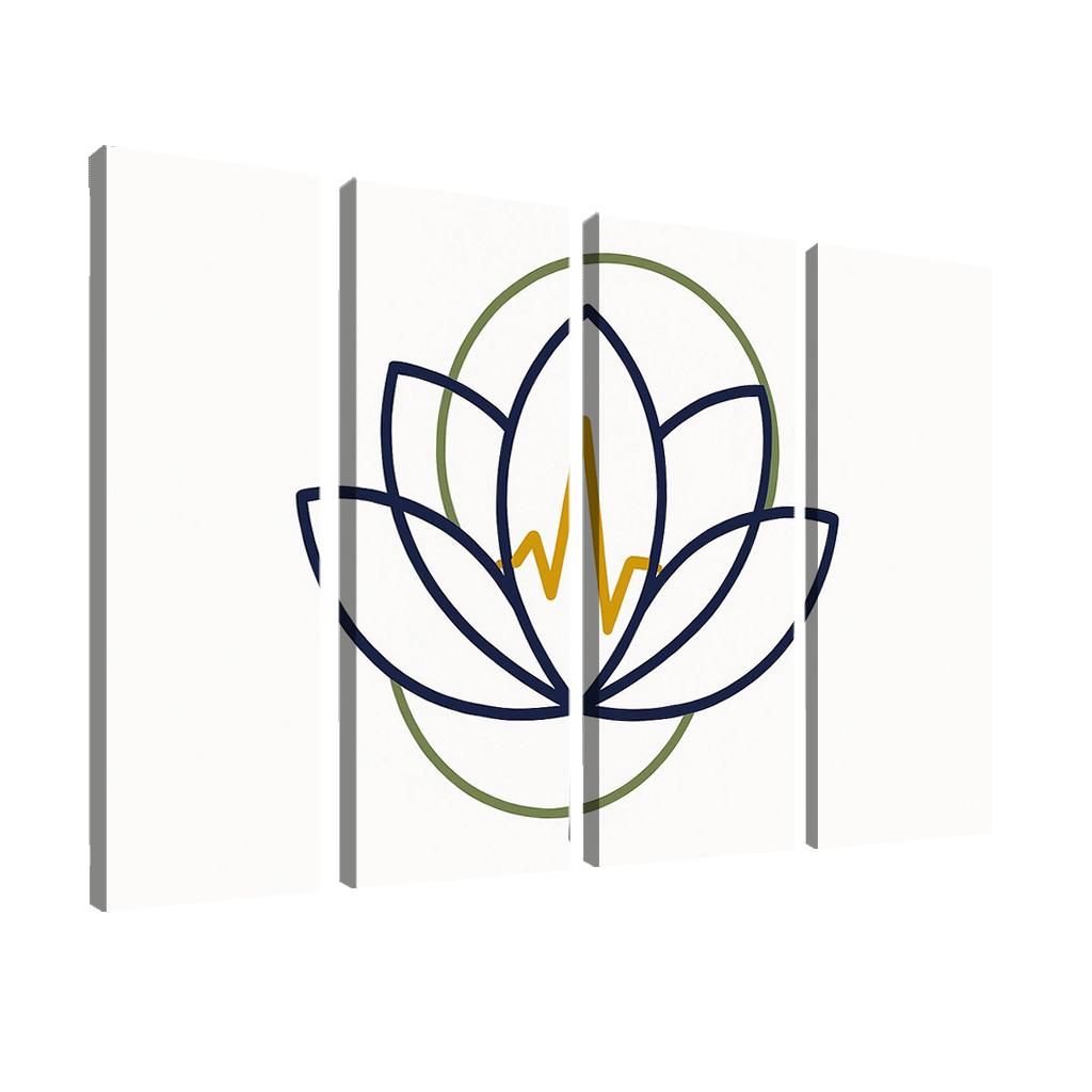 Botanical Pulse Geometry multi-panel paintings