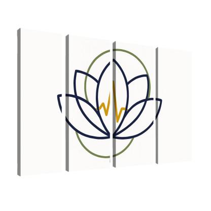 Botanical Pulse Geometry multi-panel paintings