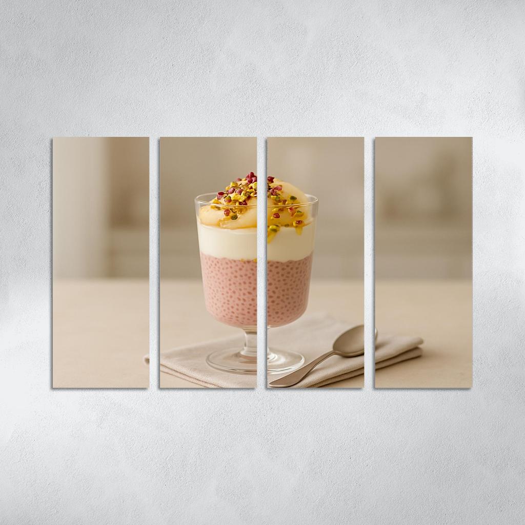 Rose Cardamom Chia Pudding Parfait With Poached Pear And Pistachio Crunch custom paintings frame