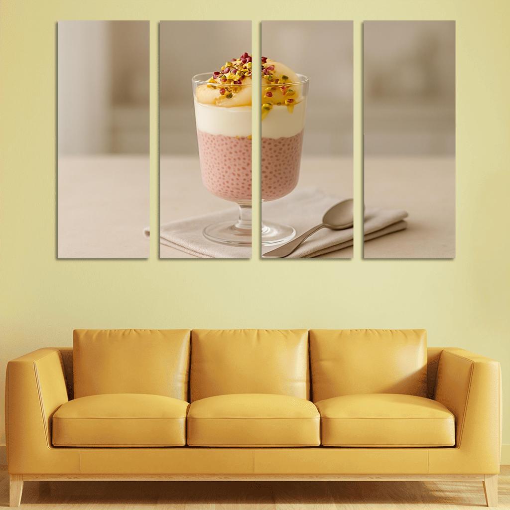 Rose Cardamom Chia Pudding Parfait With Poached Pear And Pistachio Crunch custom paintings frame