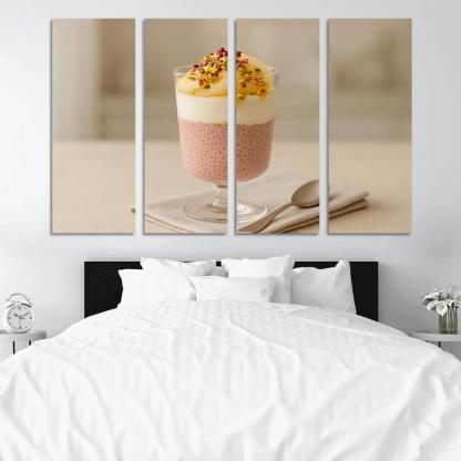 Rose Cardamom Chia Pudding Parfait With Poached Pear And Pistachio Crunch custom paintings frame