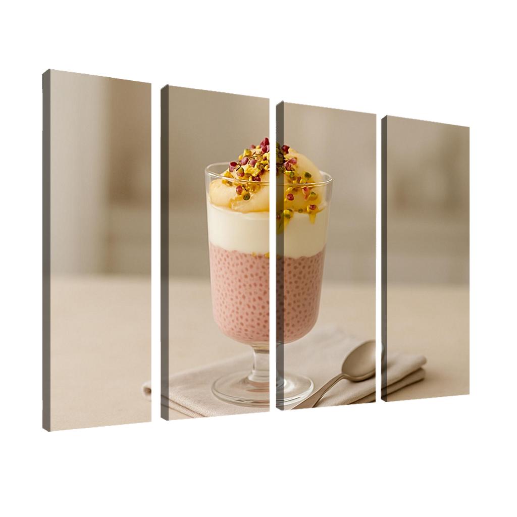 Rose Cardamom Chia Pudding Parfait With Poached Pear And Pistachio Crunch custom paintings frame