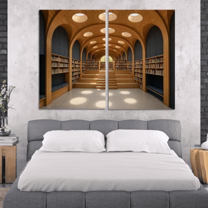 Timber Vault Library With Daylight Constellations decor