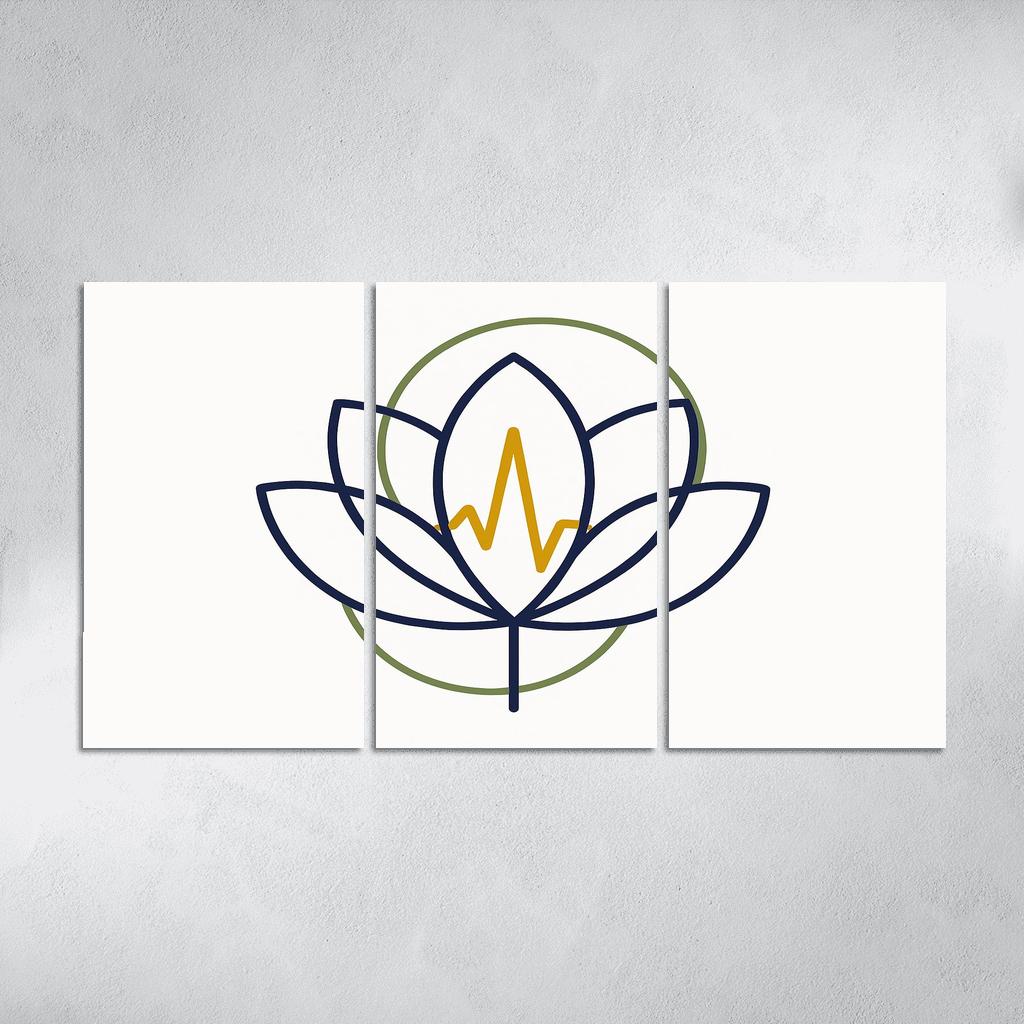 Botanical Pulse Geometry multi-panel paintings