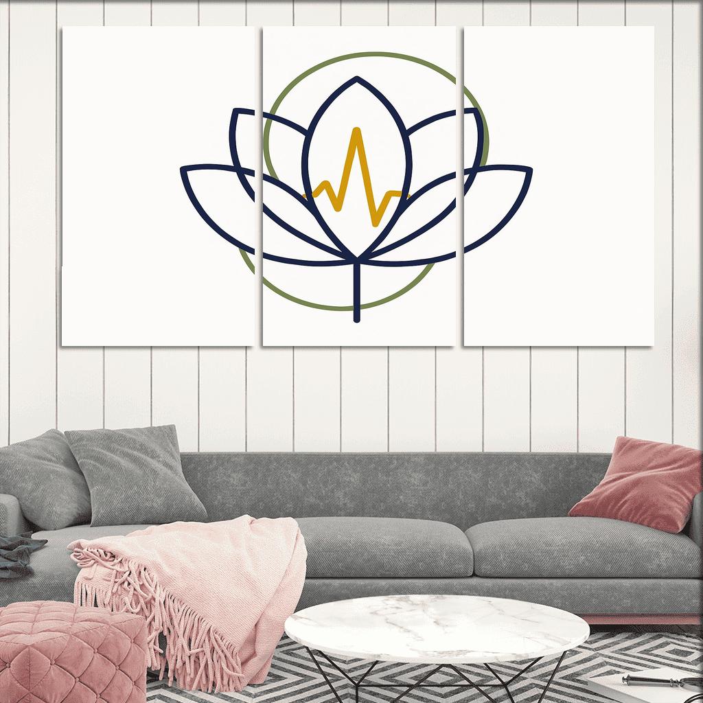 Botanical Pulse Geometry multi-panel paintings