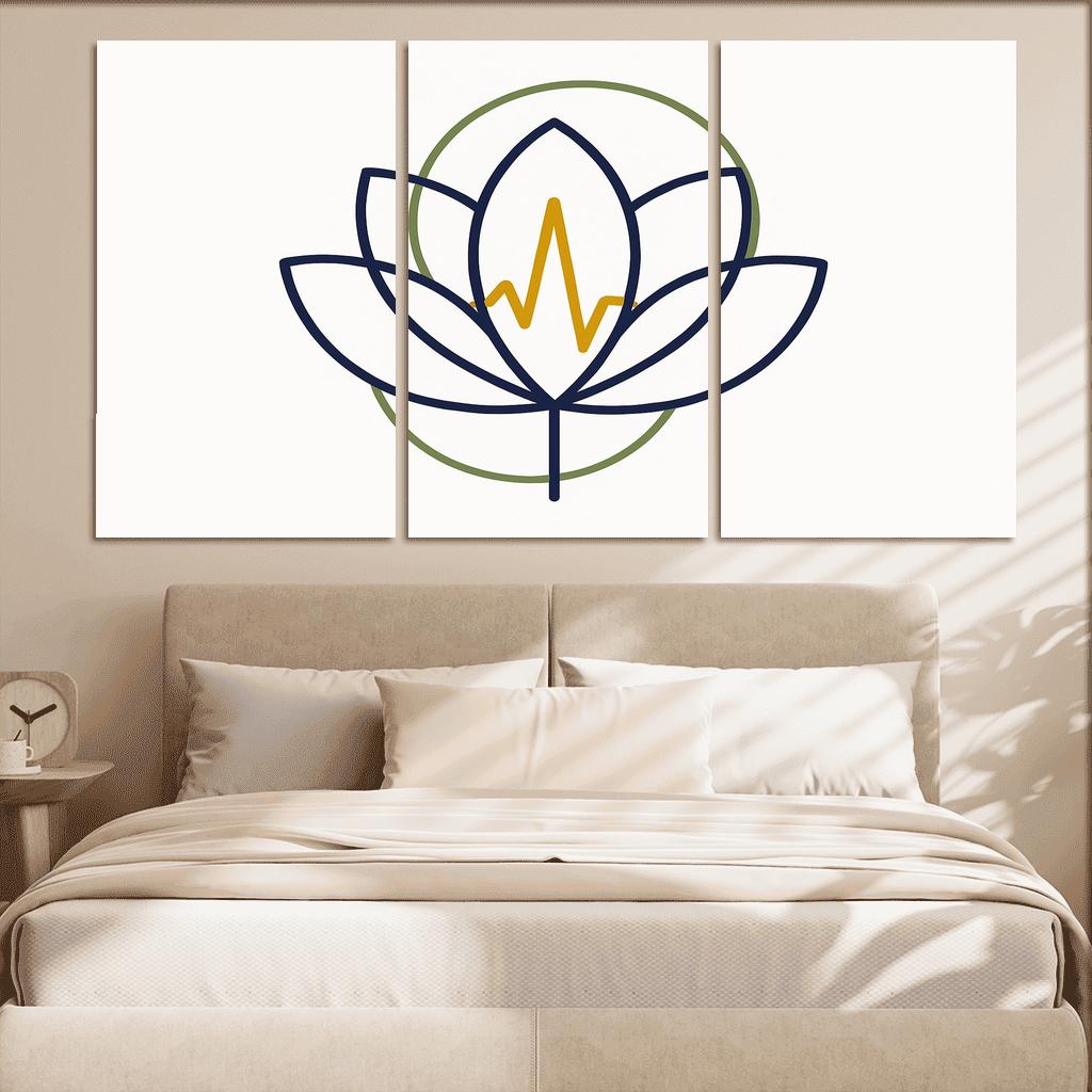 Botanical Pulse Geometry multi-panel paintings