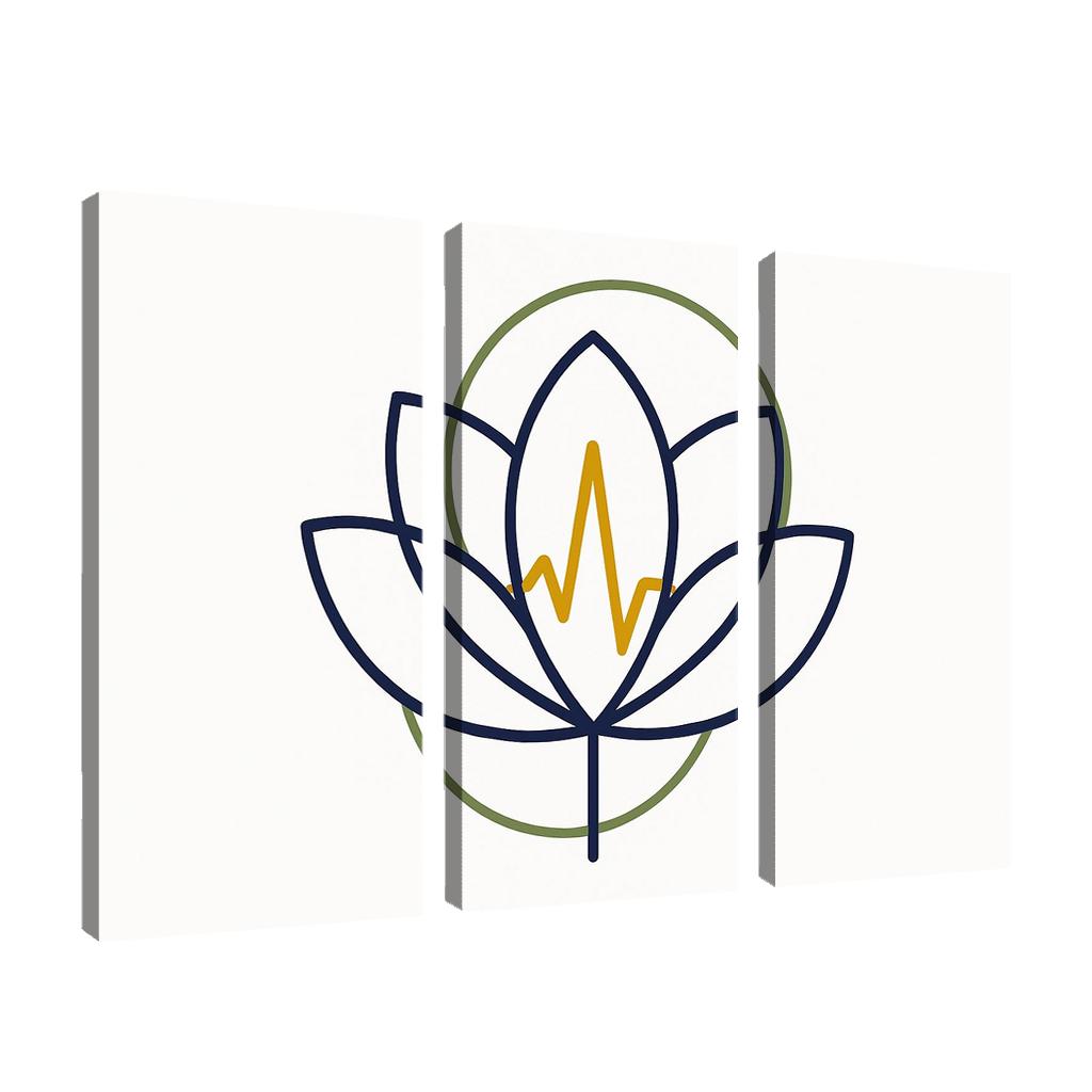 Botanical Pulse Geometry multi-panel paintings