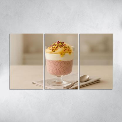 Rose Cardamom Chia Pudding Parfait With Poached Pear And Pistachio Crunch custom paintings frame