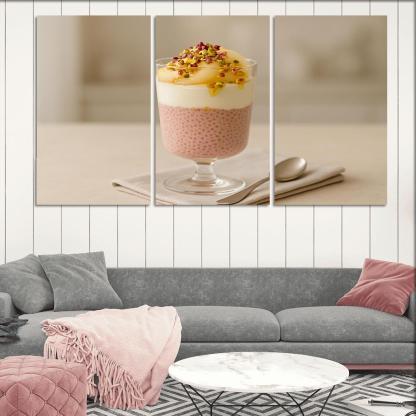 Rose Cardamom Chia Pudding Parfait With Poached Pear And Pistachio Crunch custom paintings frame