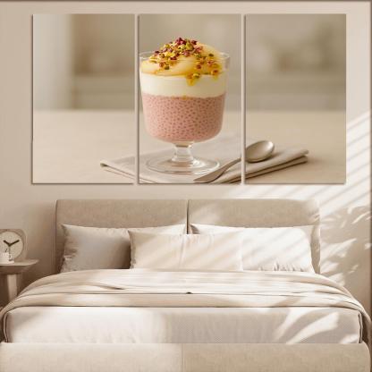 Rose Cardamom Chia Pudding Parfait With Poached Pear And Pistachio Crunch custom paintings frame